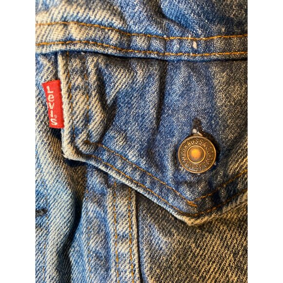 Vintage 80s Levis Jacket Trucker Denim reverts Jean 70506-0214 Women 40 - Picture 9 of 16